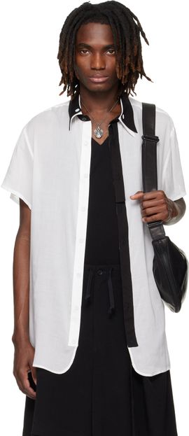 YOHJI YAMAMOTO YOHJI YAMAMOTO White Double Collar B Shirt
