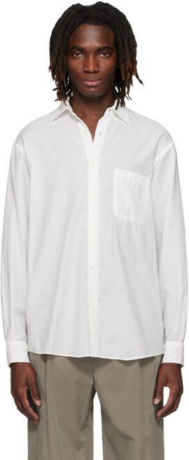 YOKE YOKE White Cotton Silk Lawn Loosed Shirt