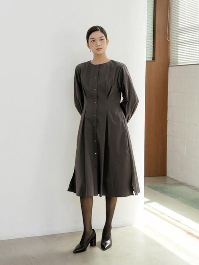 YOUNESS Charcoal Darted Dress