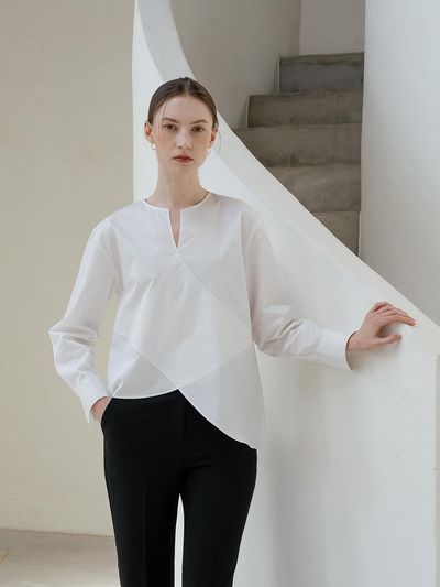 YOUNESS Cross Panels Shirt