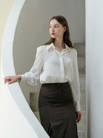 YOUNESS Silky Basic Blouse