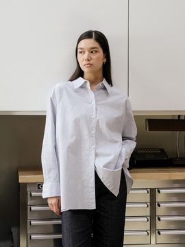 YOUNESS Stripe Oxford Oversized Shirt