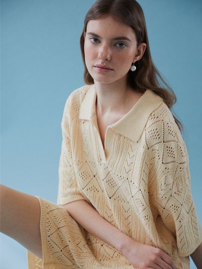 Your name Here Crochet Co-ord Set Knit Top _2 Colors