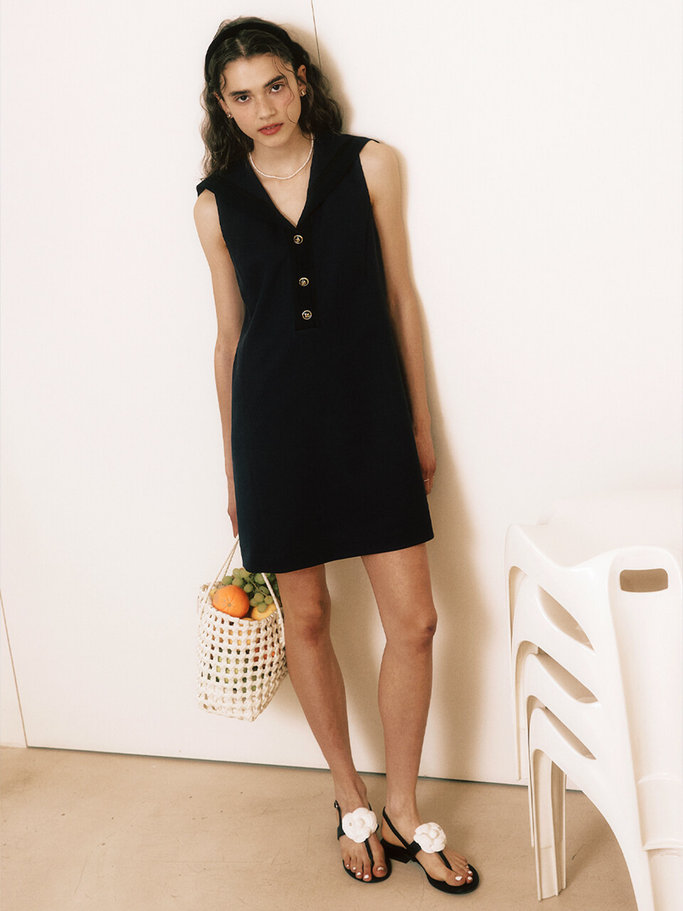 Your name Here Marine Tweed Resort Dress _2 Colors