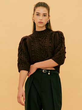 Your name Here Pom Pom Cropped Knit(3 Colors)