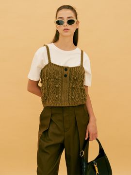 Your name Here Pom Pom Knit Sleeveless (2 Colors)