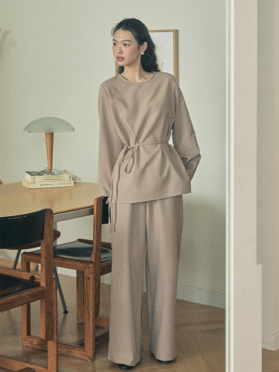 Your name Here Premium Wide-leg Wrinkle-resistant Slacks (Y4P011)
