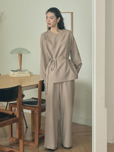 Your name Here Premium Wide-leg Wrinkle-resistant Slacks (Y4P011)