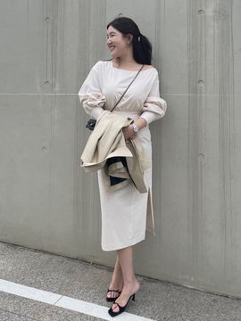 Your name Here Signature Cut-out Cotton Dress _2 Colors