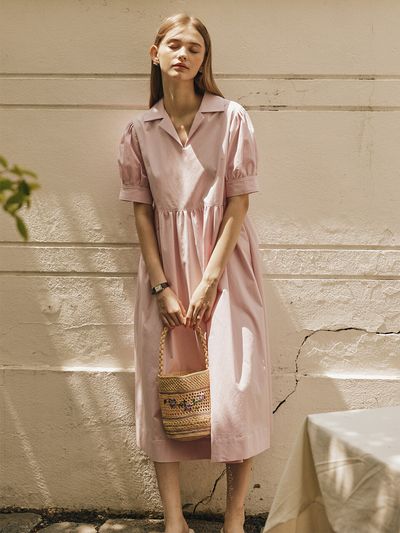 Your name Here Summer Open Collar Dress_3 Colors