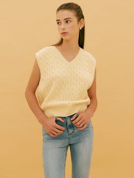 Your name Here V Neck Knit Vest (3 Colors)