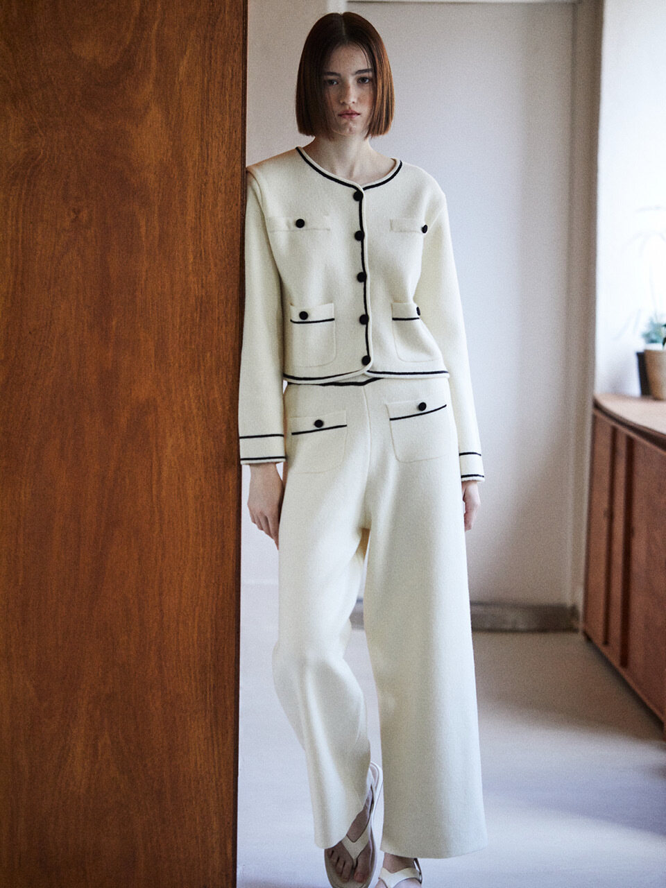 Your name Here Warm Knit Pant_2 Colors (Cream / Black)