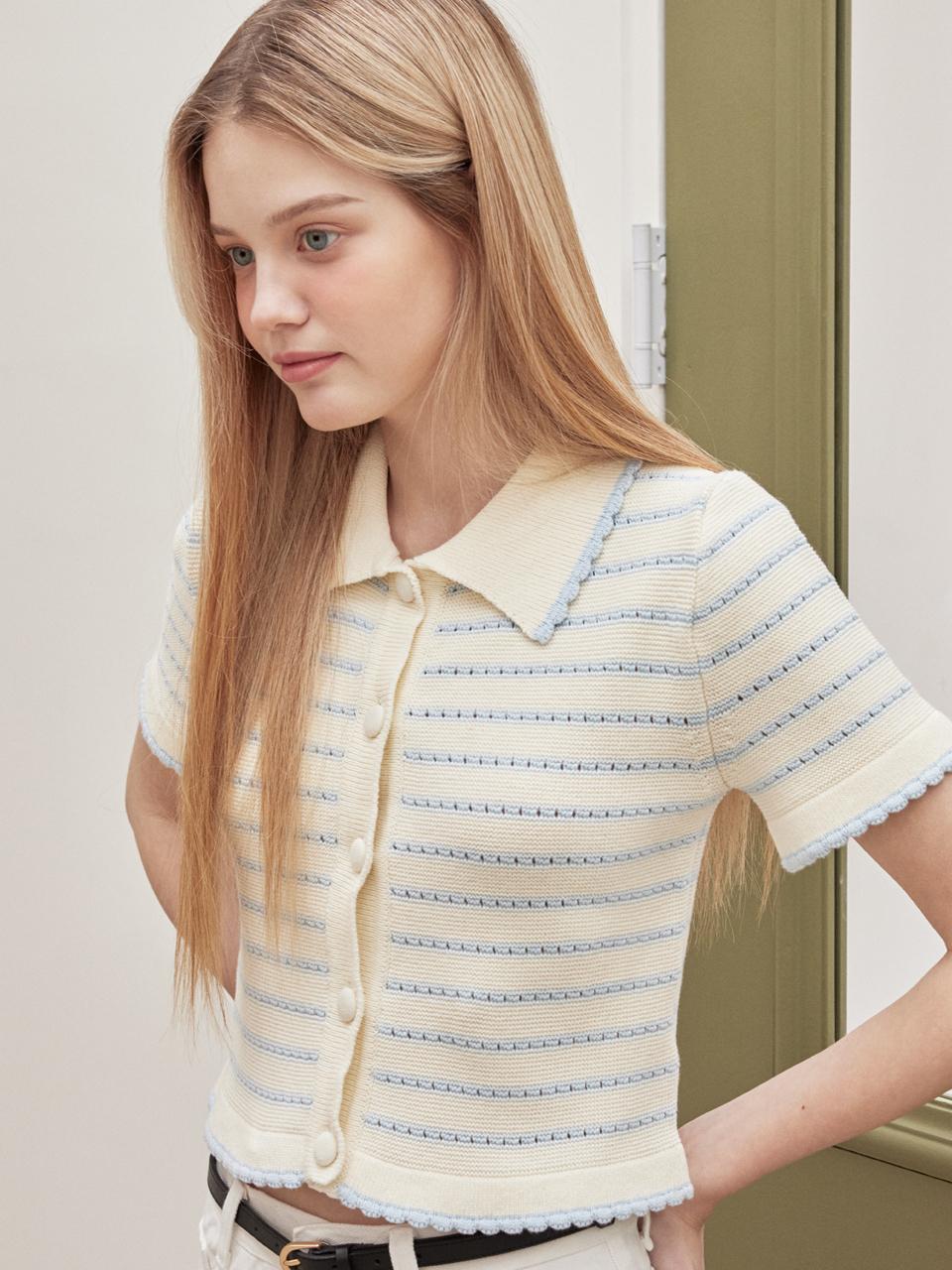 Your name Here Wave Scallop Cardigan (2 Color) Y4T005