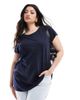 Yours Yours crew neck T-shirt in navy - 1