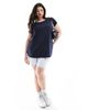 Yours Yours crew neck T-shirt in navy - 2