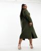 Yours Yours exposed seam sweater dress in khaki-Green - 2
