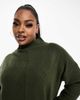 Yours Yours exposed seam sweater dress in khaki-Green - 3