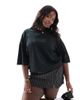 Yours Yours oversized boxy t-shirt in black - 1