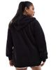 Yours Yours raglan zip through hoodie in black - 4