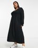 Yours Yours tie front maxi dress in black - 1
