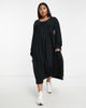 Yours Yours tie front maxi dress in black - 3