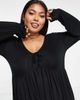Yours Yours tie front maxi dress in black - 4