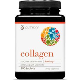 Youtheory Youtheory Advanced Collagen 6000 mg with Vitamin C Hair Skin Nails Supplement 290 Tablets