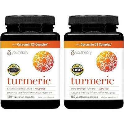 Youtheory Youtheory Extra Strength Turmeric Curcumin Supplement 1000 mg 180 Vegetarian Capsules