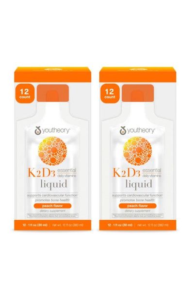 Youtheory Youtheory K2 and D3 Daily Vitamin Supplement Liquid Peach Flavor 1oz