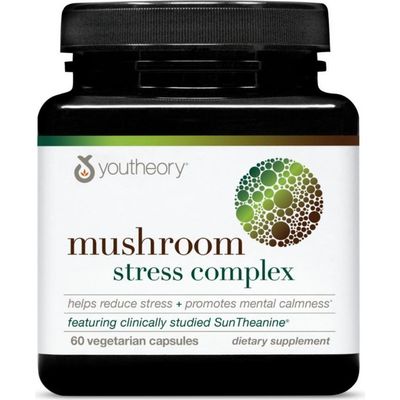Youtheory Youtheory Organic Mushroom Stress Complex Supplement with L-Theanine 60 Vegetarian Capsules
