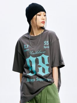 youthkrew YK Sporty Big Number Round Neck Boxy T-shirt