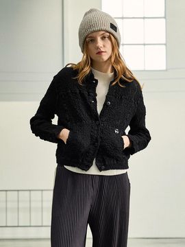 yoyoyoy Boucle Pleats Jacket Black_AI08WNPJK02BK