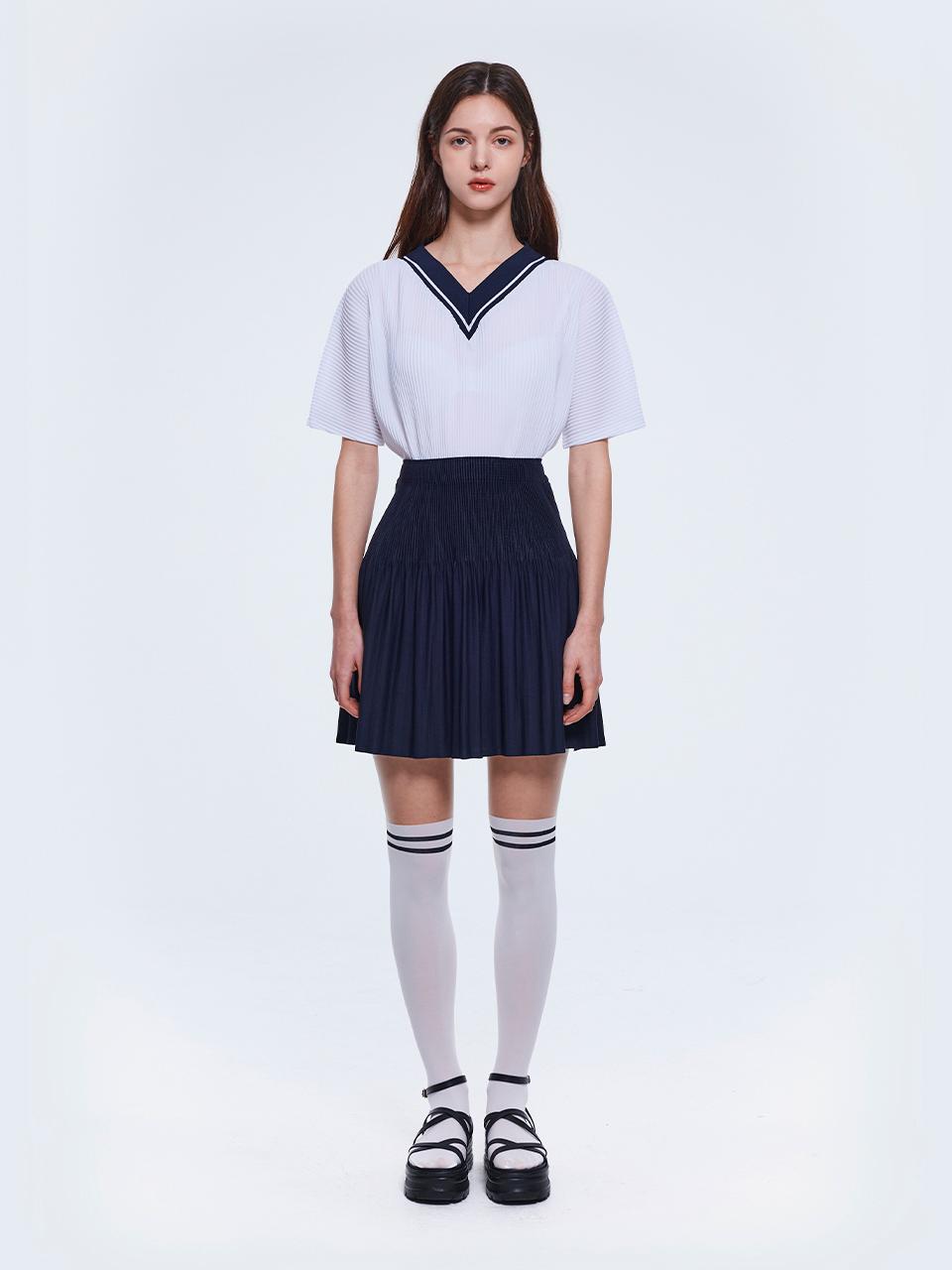 yoyoyoy Double pleated flare skirt_AI04WNPSK03