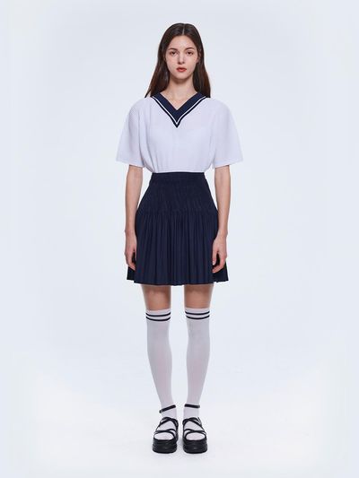 yoyoyoy Double pleated flare skirt_AI04WNPSK03