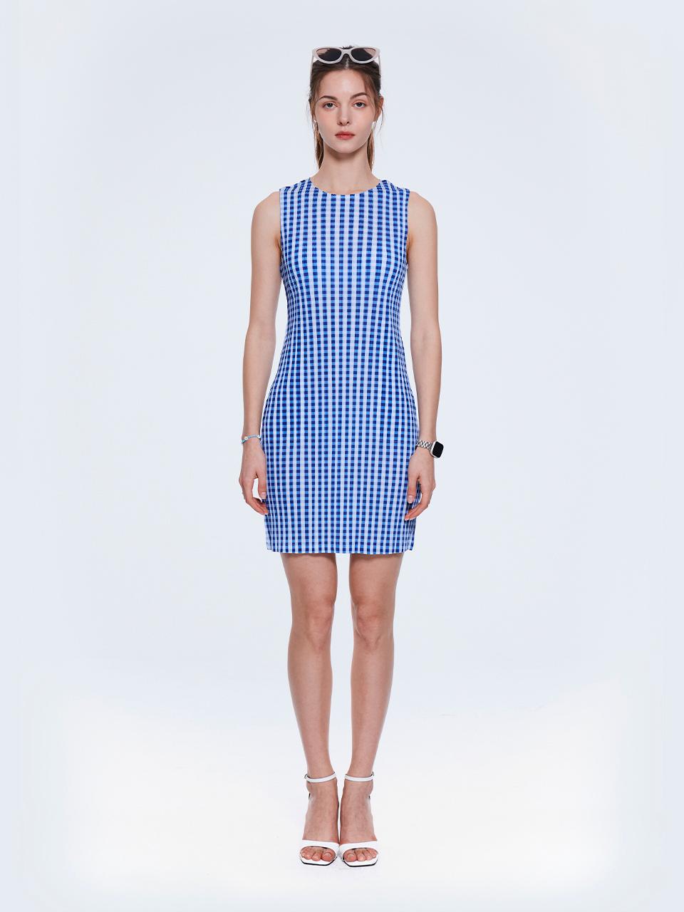 yoyoyoy Gingham checkered sleeveless dress_AI04WNPOP05