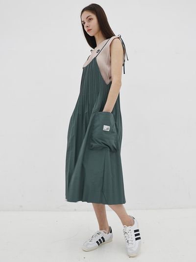 yoyoyoy Wearable Pocket One-Piece Dress [Khaki]