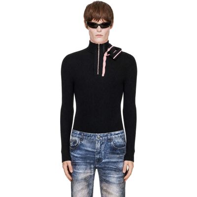 Y/Project Y/Project Black Double Collar Sweater