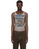 Y/Project Y/Project Brown 'Paris' Best' Mesh T-shirt - 1