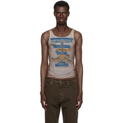 Y/Project Y/Project Brown 'Paris' Best' Mesh T-shirt