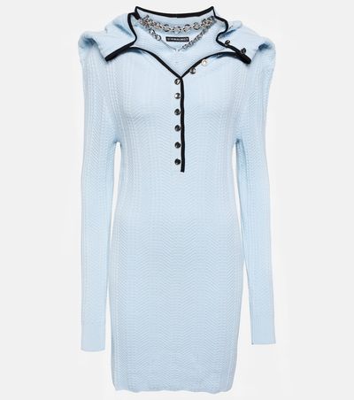 Y/Project Y/Project Chain-embellished wool minidress