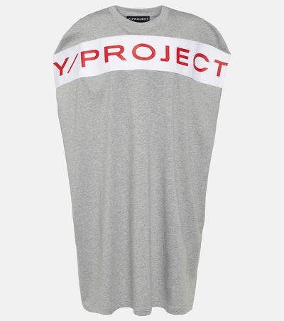 Y/Project Y/Project Logo cotton jersey minidress