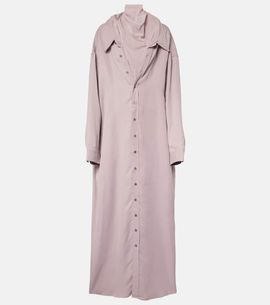Y/Project Y/Project Turtleneck mesh-trimmed shirt dress