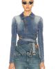 Y/Project Y/Project Wrap Fitted Denim Jacket - 1