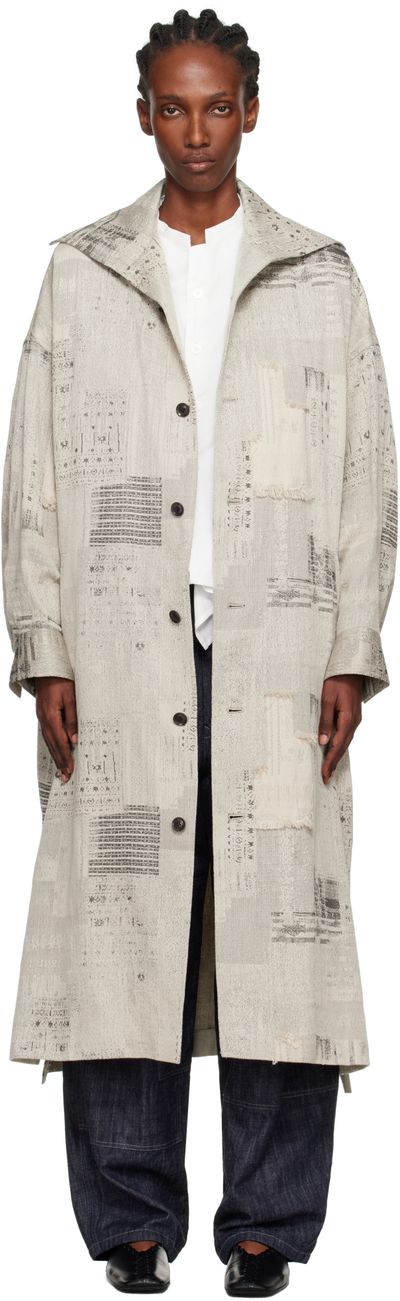 Y's Y's Beige U-Stand D Big Coat