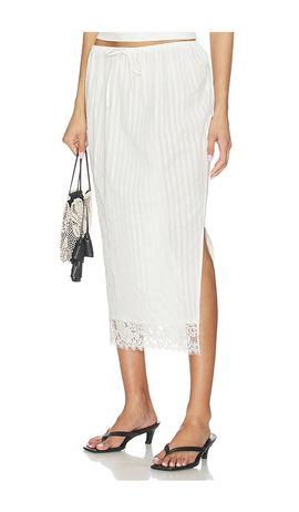 Yuhan Wang Yuhan Wang Lace Hem Drawstring Skirt