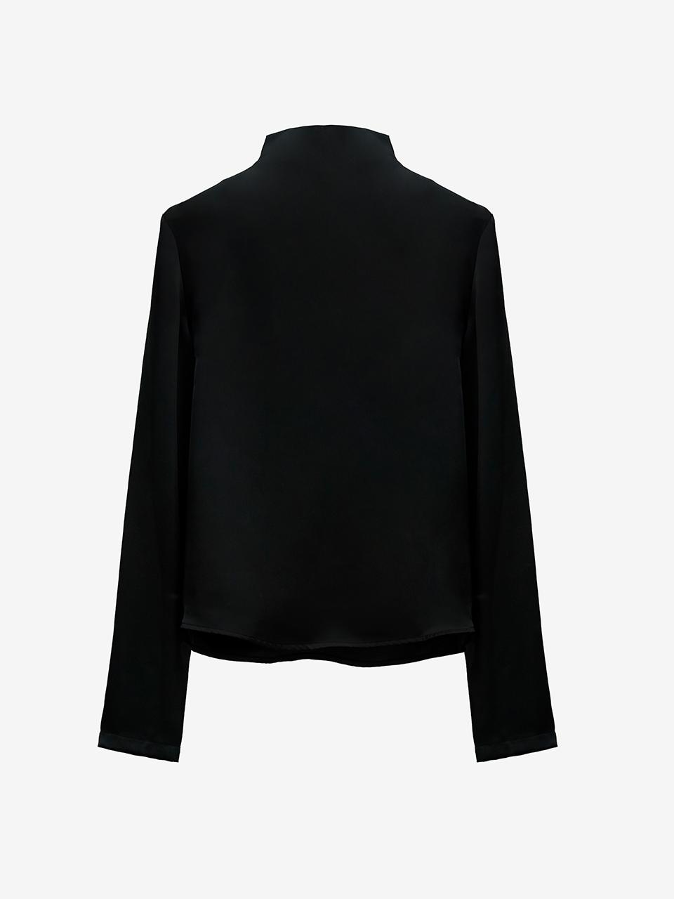 YUJI HIGH NECK JERSEY BLOUSE BLACK
