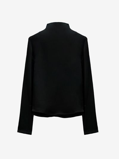 YUJI HIGH NECK JERSEY BLOUSE BLACK