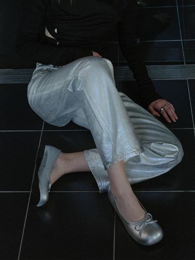 YUJI Moche Flat Shoes_Silver