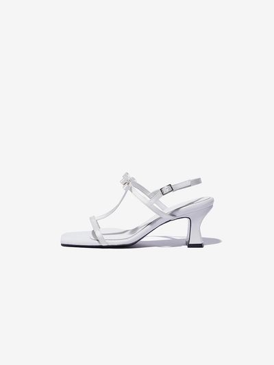 YUJI SATIN RIBBON STRAP 6CM SANDAL [WHITE]
