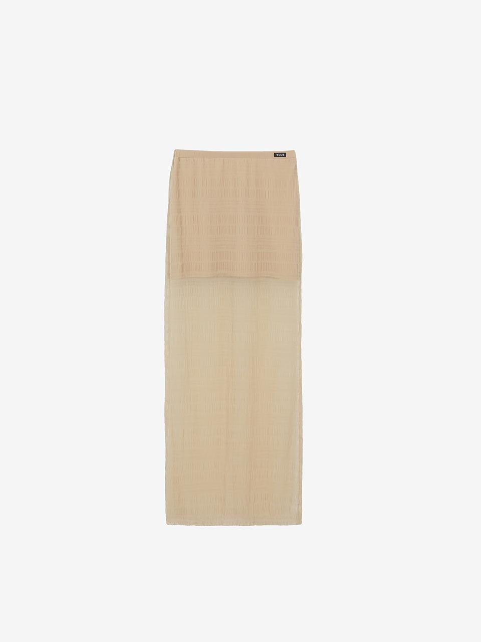 YUJI SHEER SMOCKING MAXI SKIRT